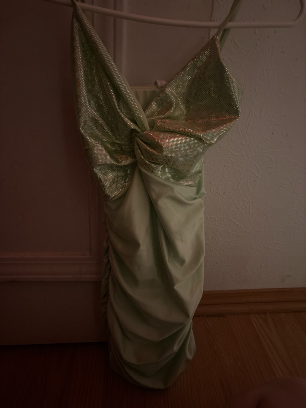 Lucy in the Sky Iridescent Light Green Slip Dress